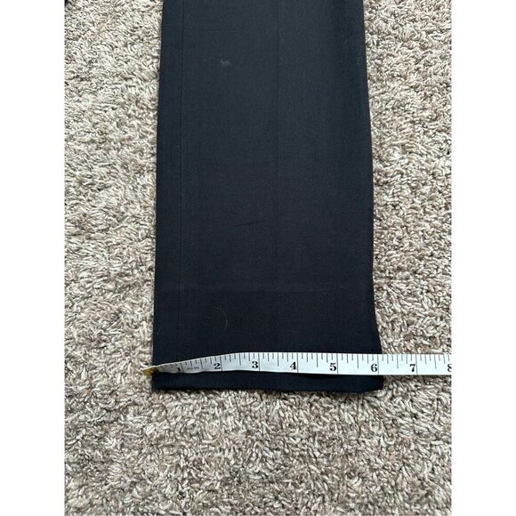 Theory Belisa Bi stretch Pants Black Cotton Flat Front Slim Leg Slit Hems Size 6 - Picture 13 of 15